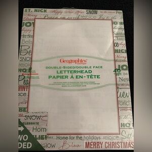 New Geographics Double Sided Christmas Theme Letterhead Paper, 40 Count